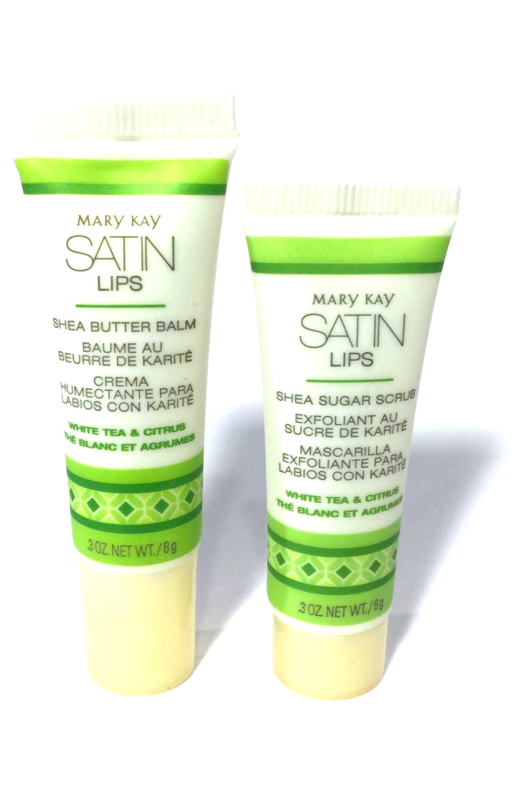 Shea Butter Lip Balm & Lip Scrub Set - White Tea & Citrus - Full Size