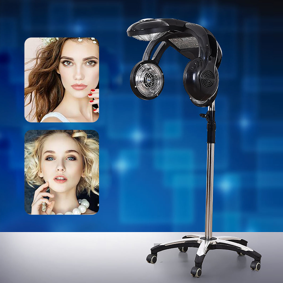 Infrared Hair Hood Dryer with Temperature Control & Wheels - Salon Professional