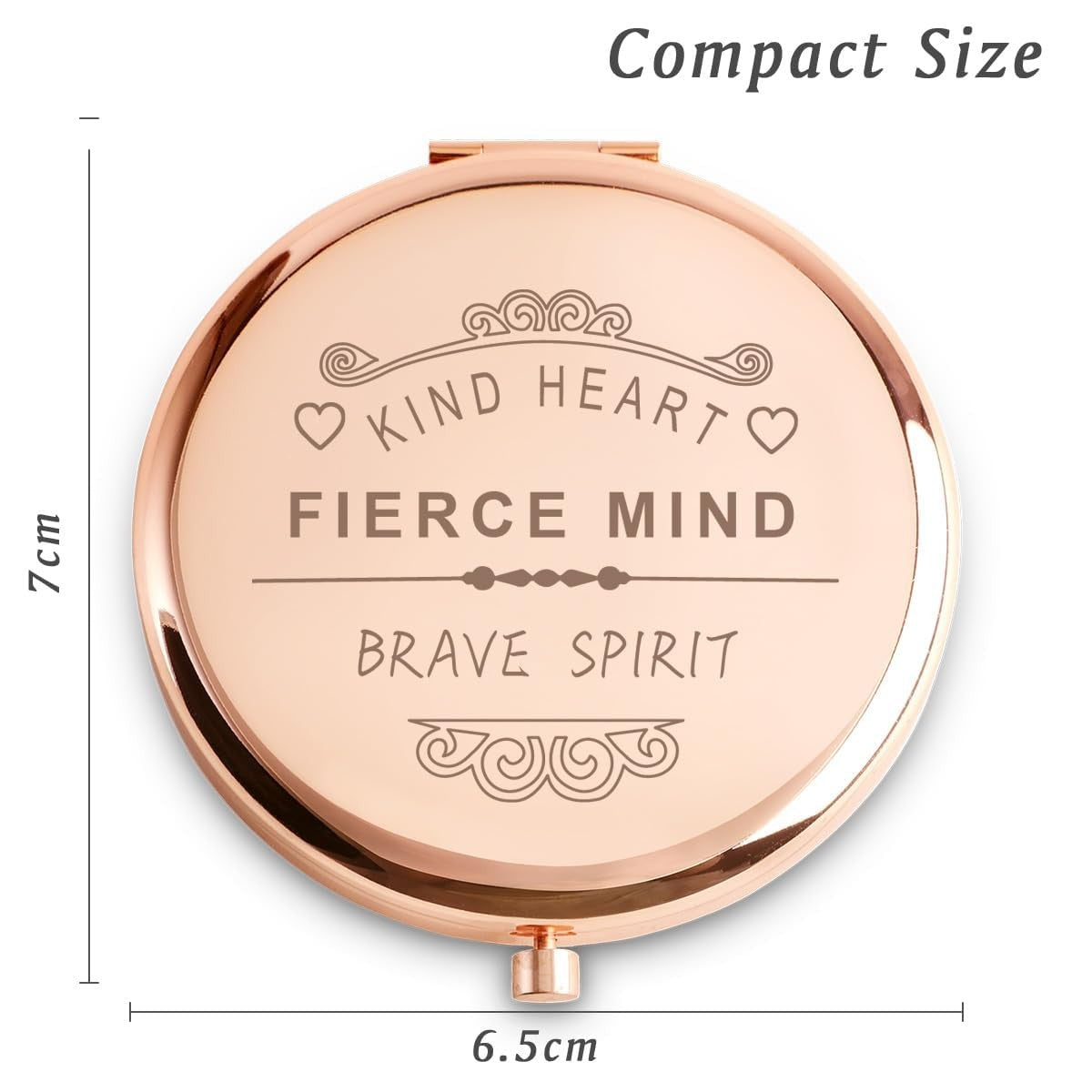 Personalized Compact Mirror Gift for Women Girls - Kind Heart Spirit