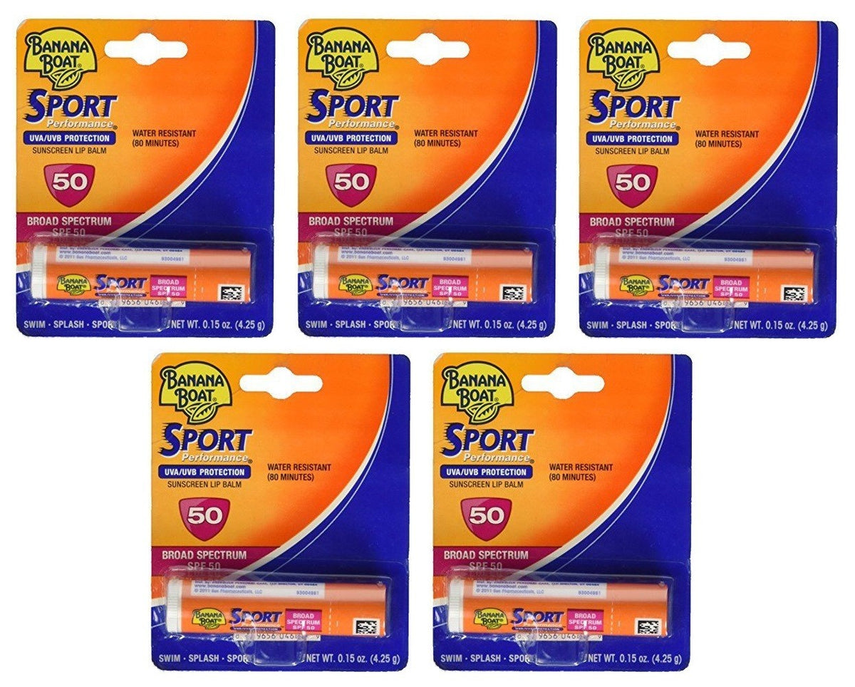 SPF 50 Lip Balm Pack - Moisturizing Sunscreen for Active Use, 5 Count