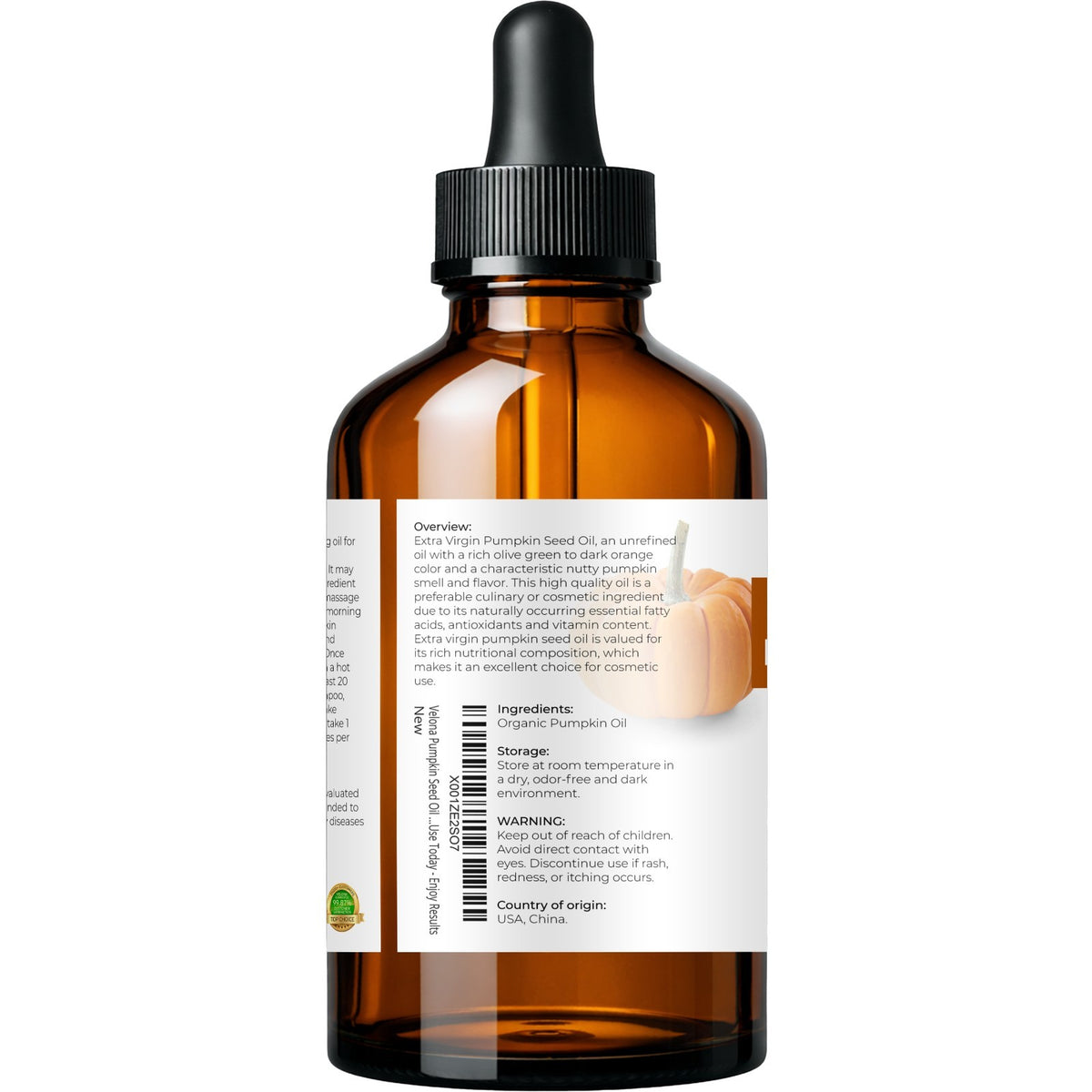 Organic Pumpkin Seed Oil - Cold Pressed Virgin Culinary & Cosmetic Oil, 2 Fl Oz to 1 Gallon
