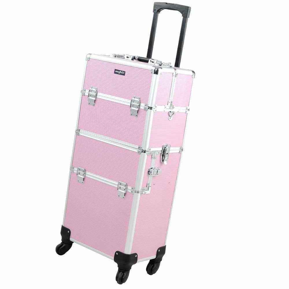 Large Capacity Travel Cosmetic Trolley Organizer with 360° Swivel Wheels