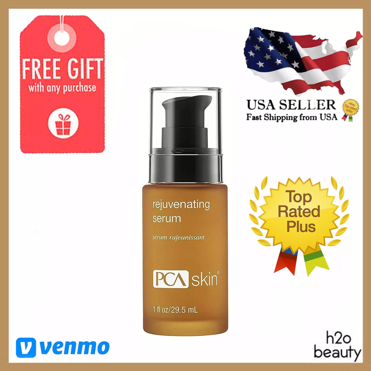 Rejuvenating Face Serum with EGF & Antioxidants - All Skin Types, 1 Fl Oz