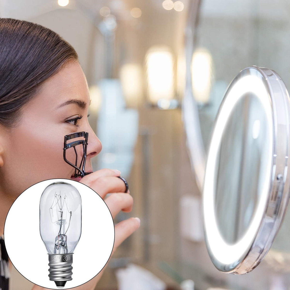 Incandescent Makeup Mirror Bulbs 20W Replacement Lights - Blue & Clear