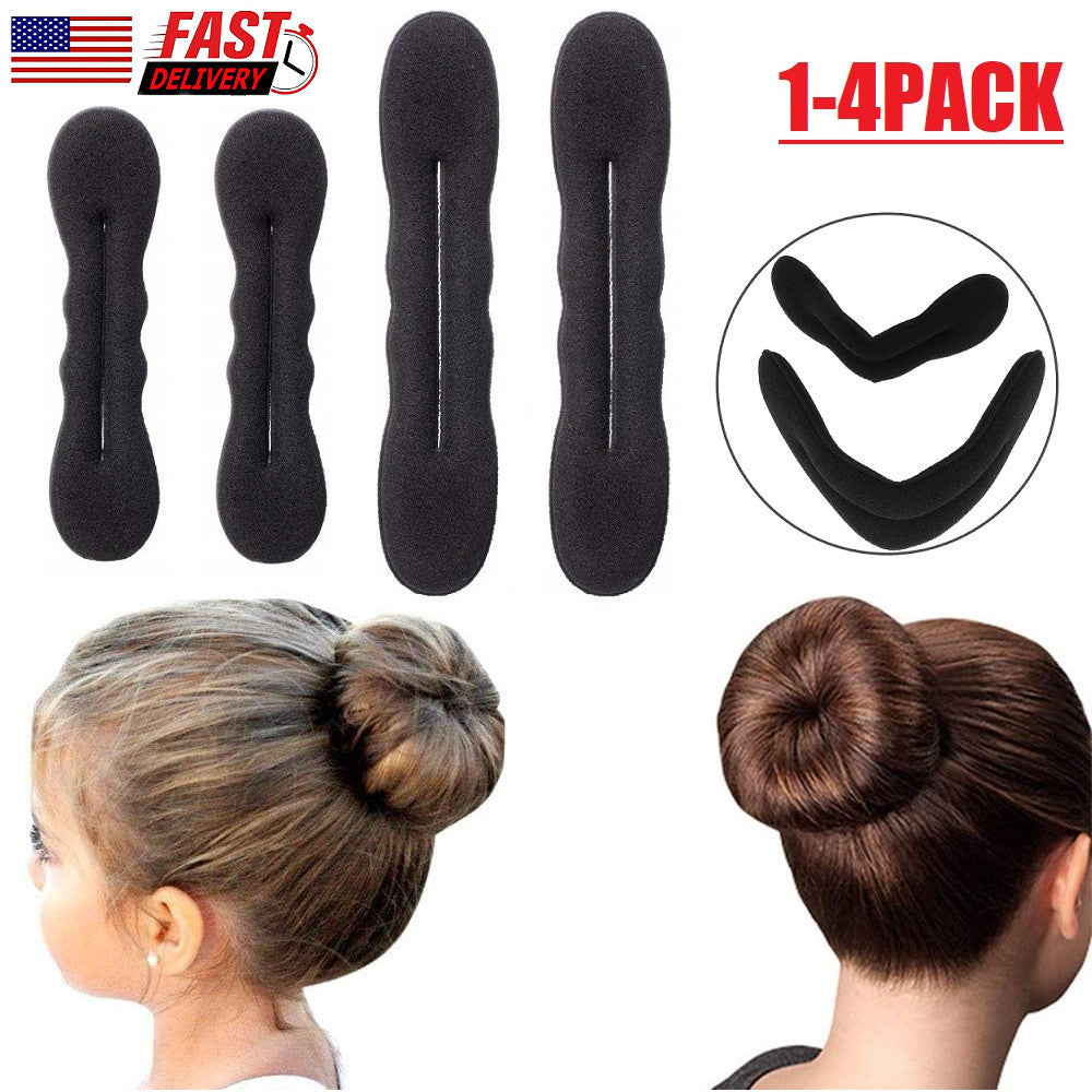 4Pcs Magic Bun Maker Foam Sponge Hair Shaper Accessories Holder Hot