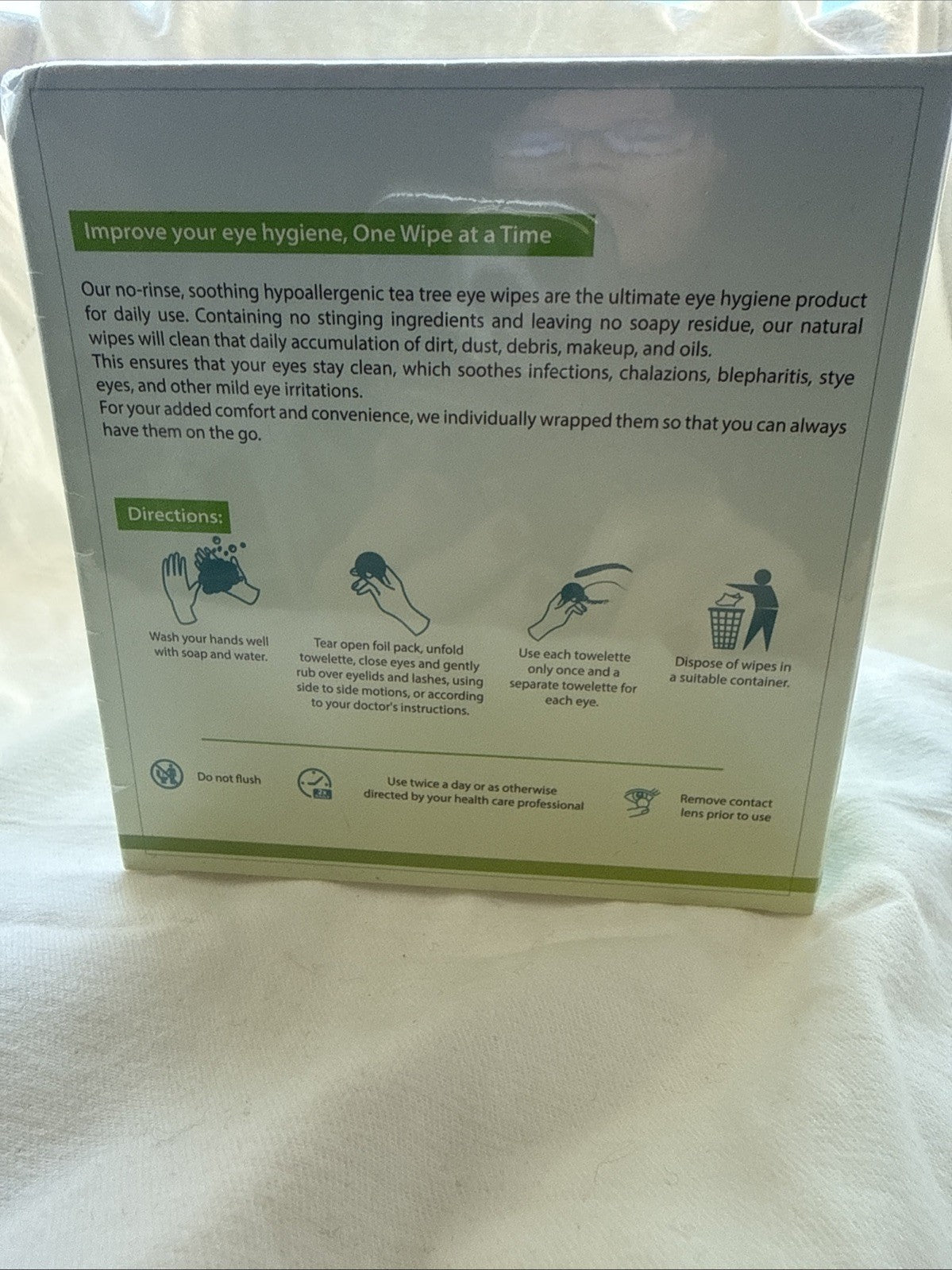 Tea Tree Eyelid Cleansing Wipes - 60 Count, Eye & Lash Hygiene