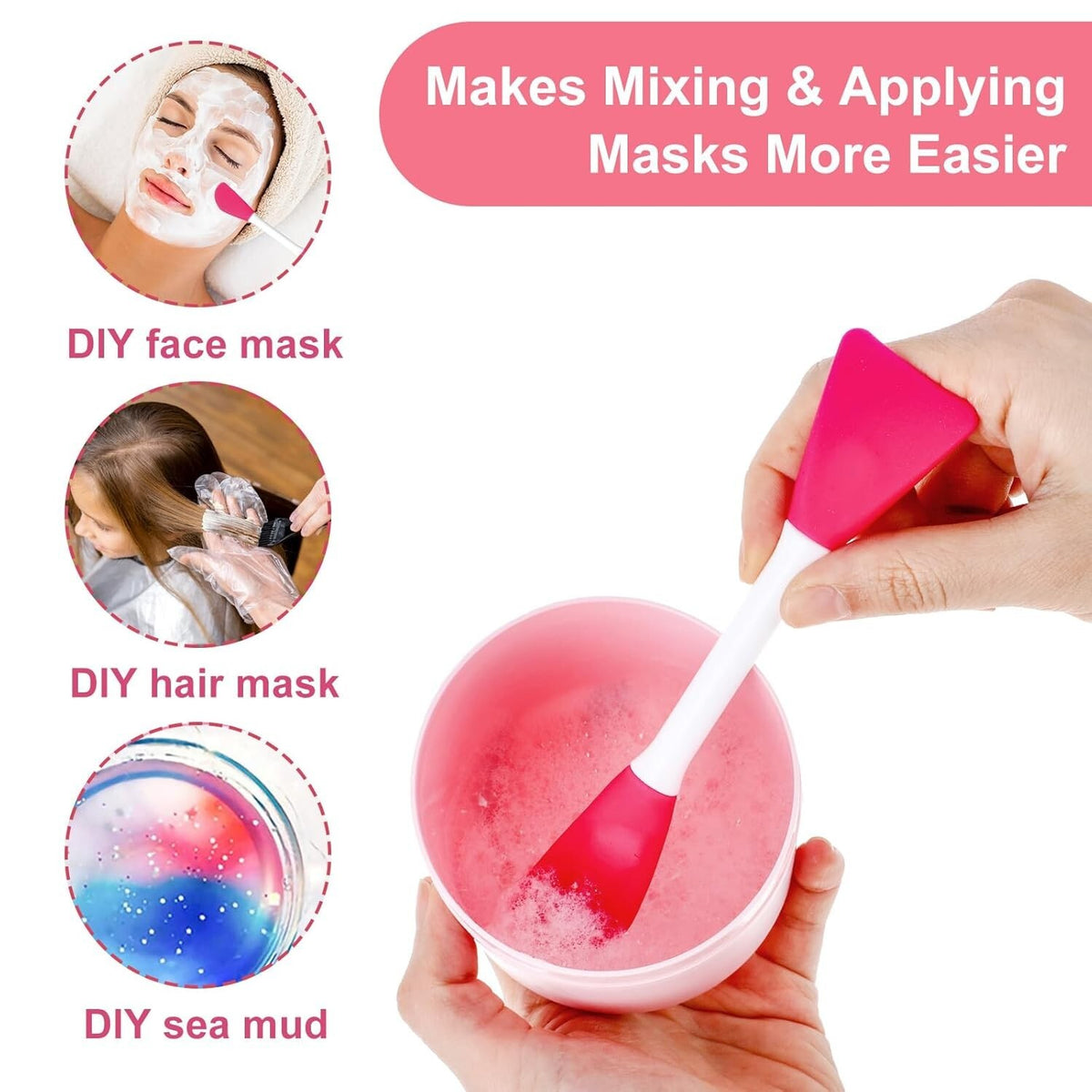 Silicone Face Mask Applicator Set - 4 Pcs Facial Mask & Serum Brushes