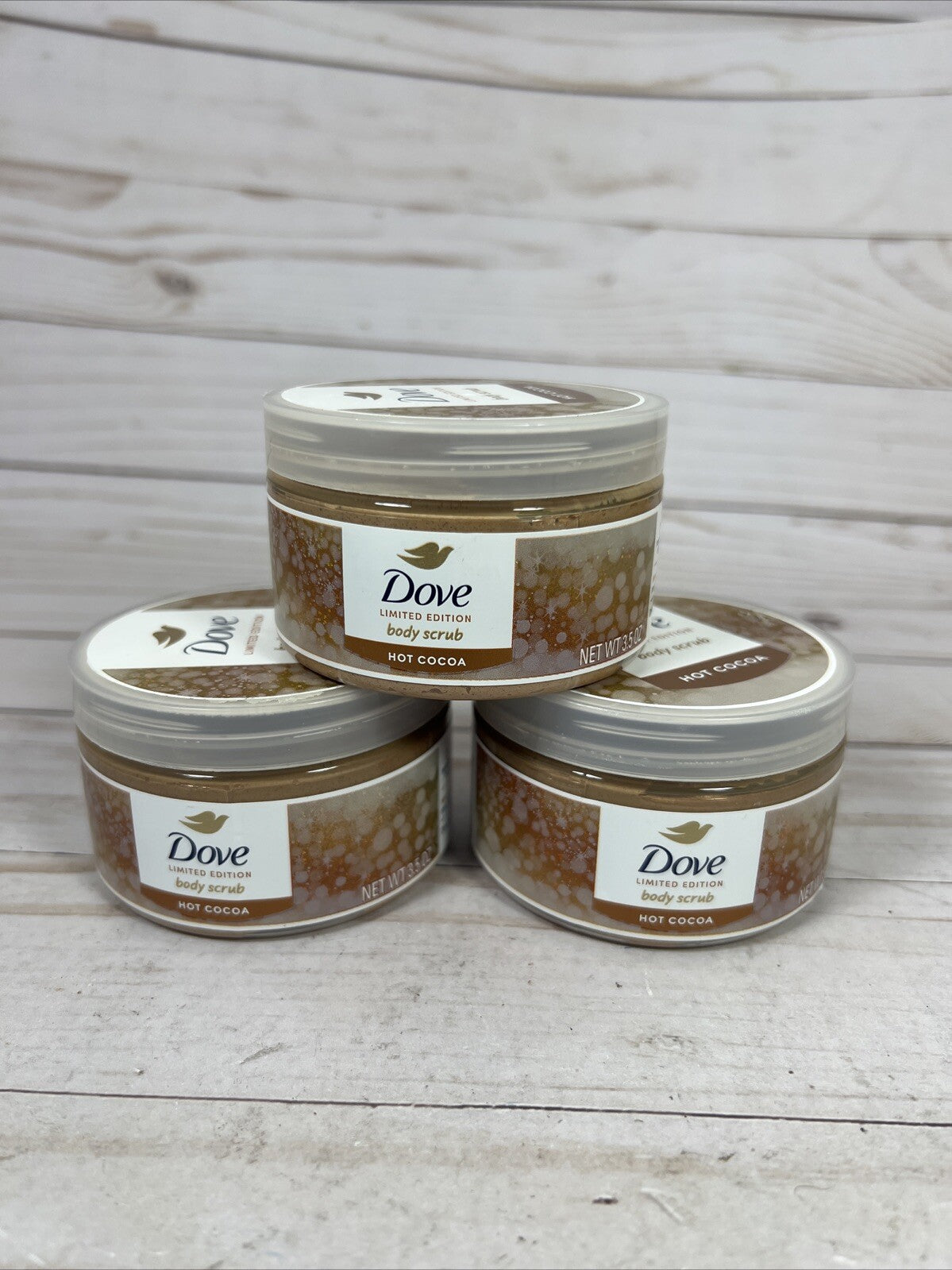 Dove Body Scrub Hot Cocoa Limited Edition Vegan 3.5oz (3 Pack)