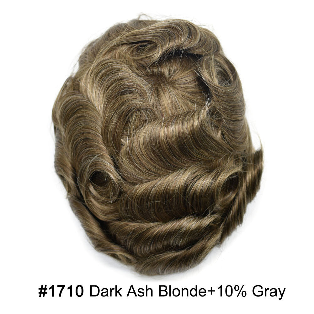 Ultra Thin Skin Hair Replacement System for Men - Natural Hairpiece, 6-10" Sizes & 68 Colors