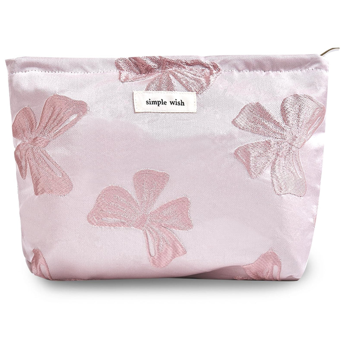 Large Canvas Makeup & Toiletry Bag with Pink Bow - Travel Organizer for Women & Girls