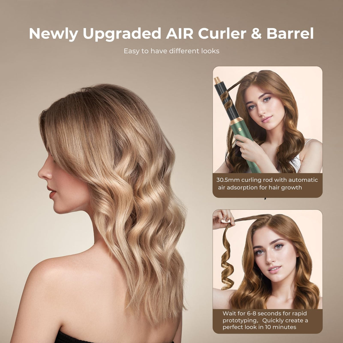 5-in-1 Hot Air Blow Dryer Brush Set with Detachable Curler