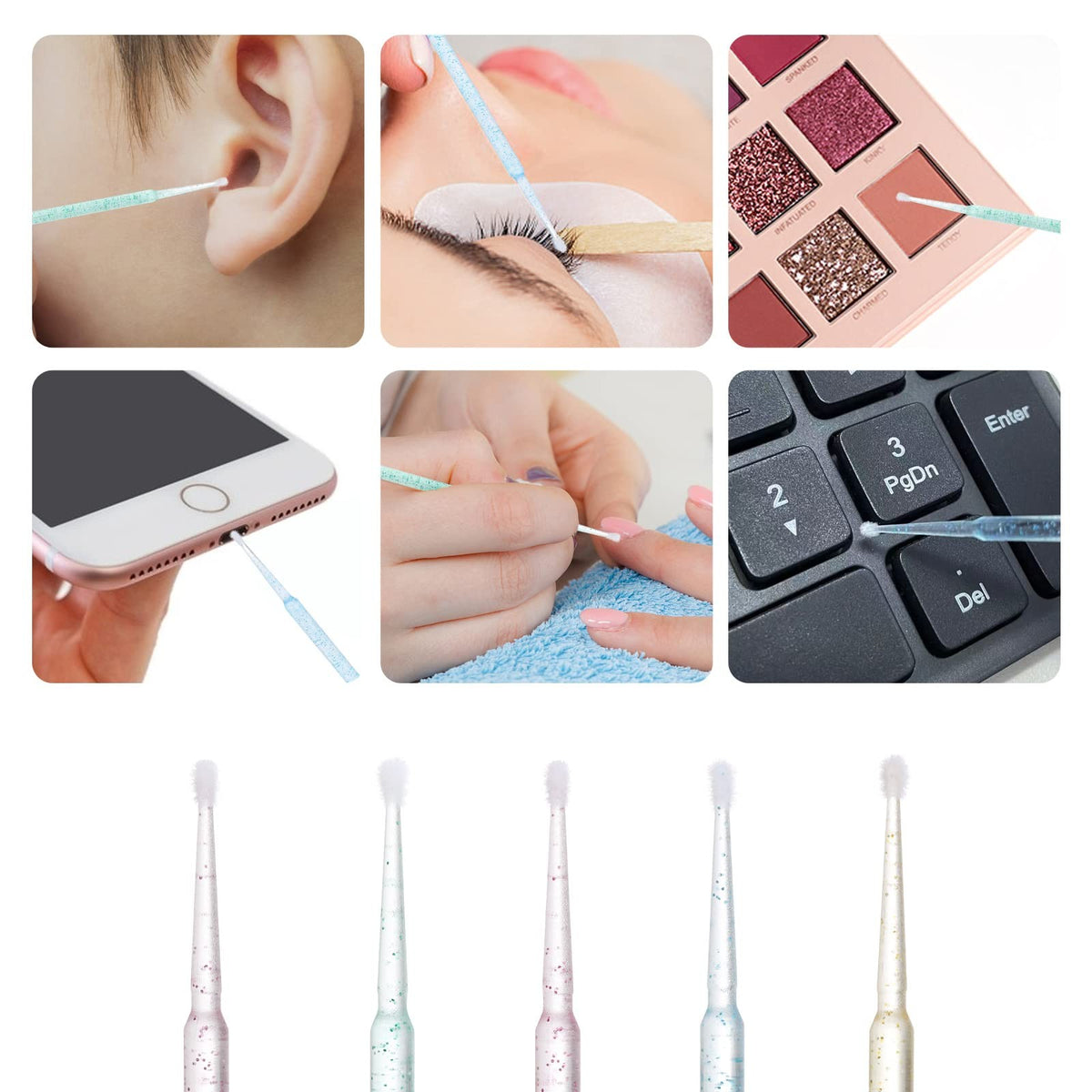 Disposable Microbrush Applicators - 1000 Pcs Micro-Needle Brushes for Makeup & Nail Art