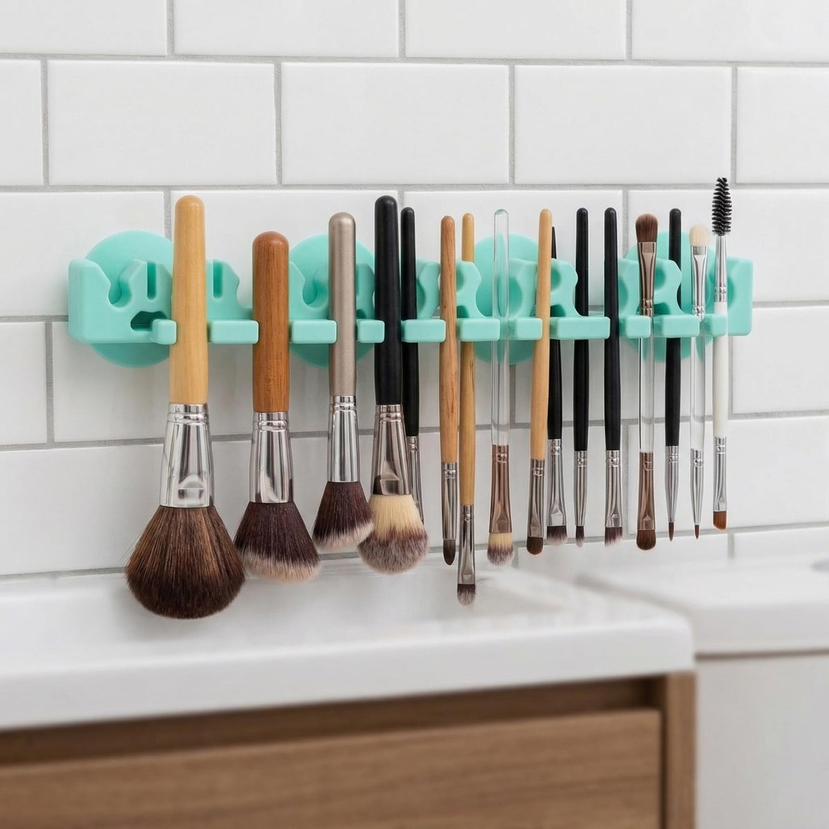 Silicone Makeup Brush Holder Storage Rack Drying Shelf Organizer