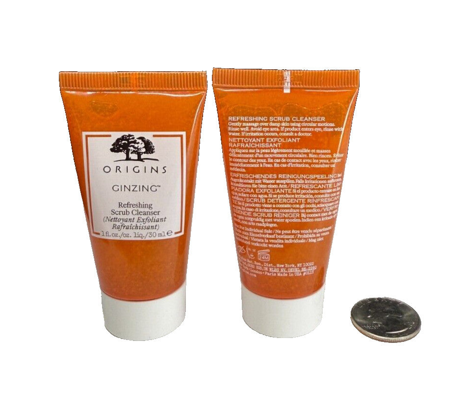 Origins Ginzing Refreshing Scrub Cleanser, 1 oz – Pack of 2