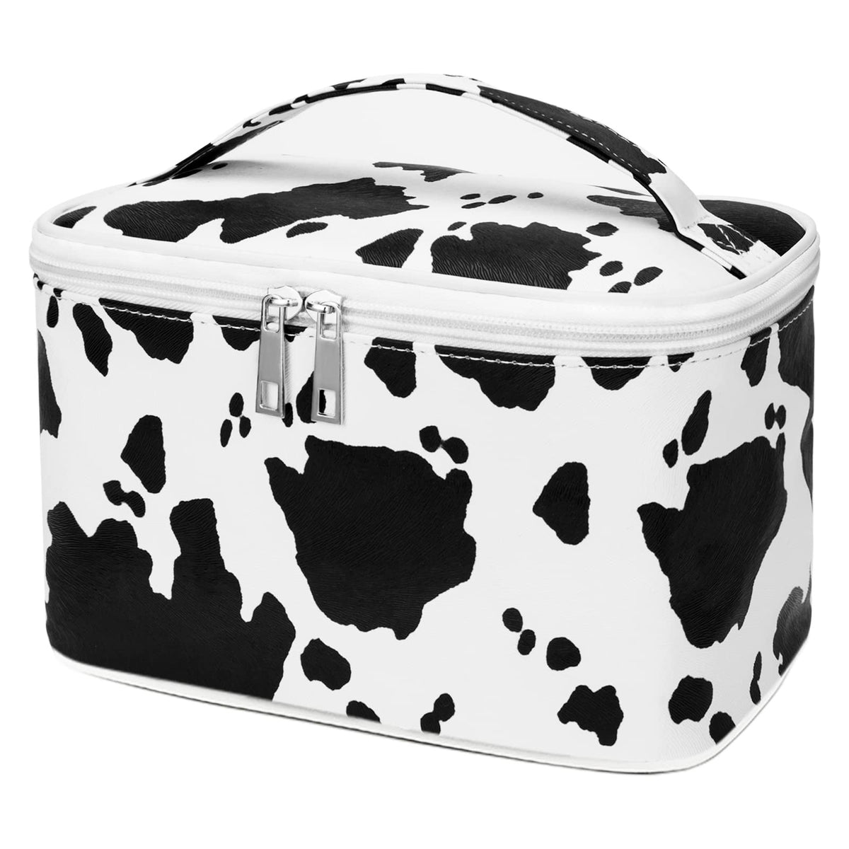 Waterproof Cow Print Makeup Bag Travel Cosmetic Organizer for Women
