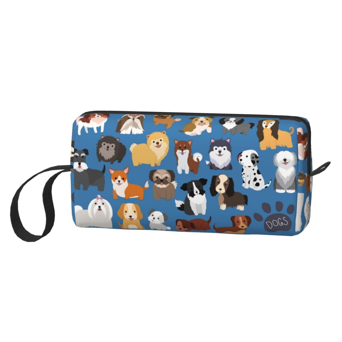 Cute Dog Puppy Makeup Bag Organizer Small Cosmetic Travel Pouch with Handle