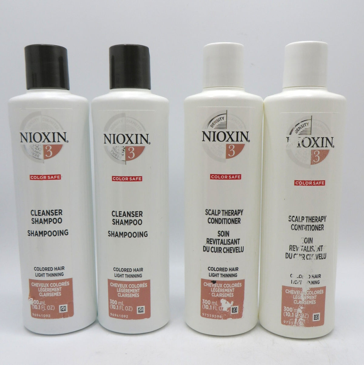 NIOXIN SYSTEM # 3 CLEANSER & SCALP THERAY 10.1 OZ (4 Bottles) Scuffed!