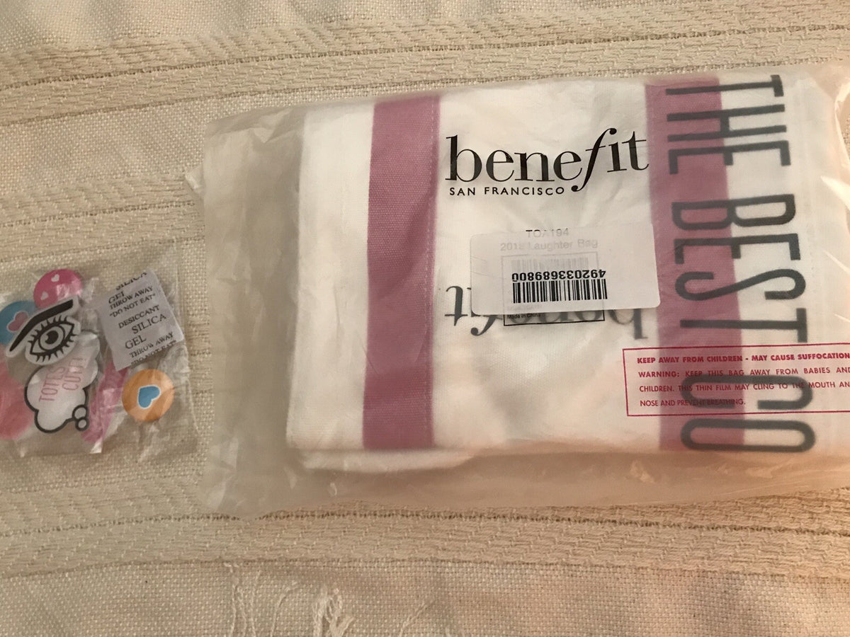 Laughter Is the Best Cosmetic Canvas Tote Bag with Pins - Benefit