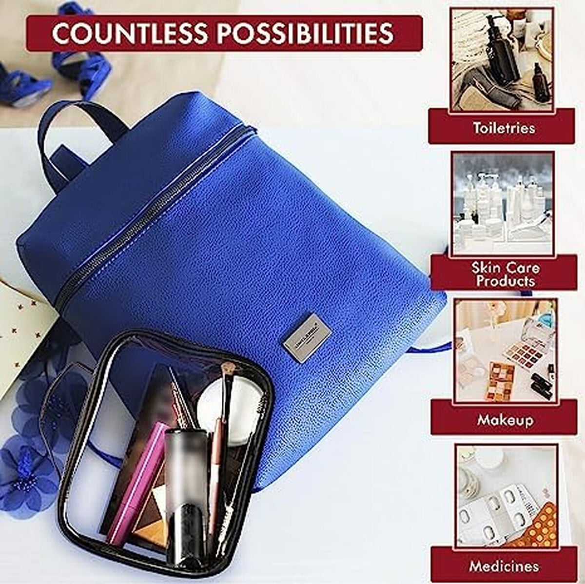 TSA Approved Clear Toiletry Bag - Waterproof Makeup & Travel Organizer