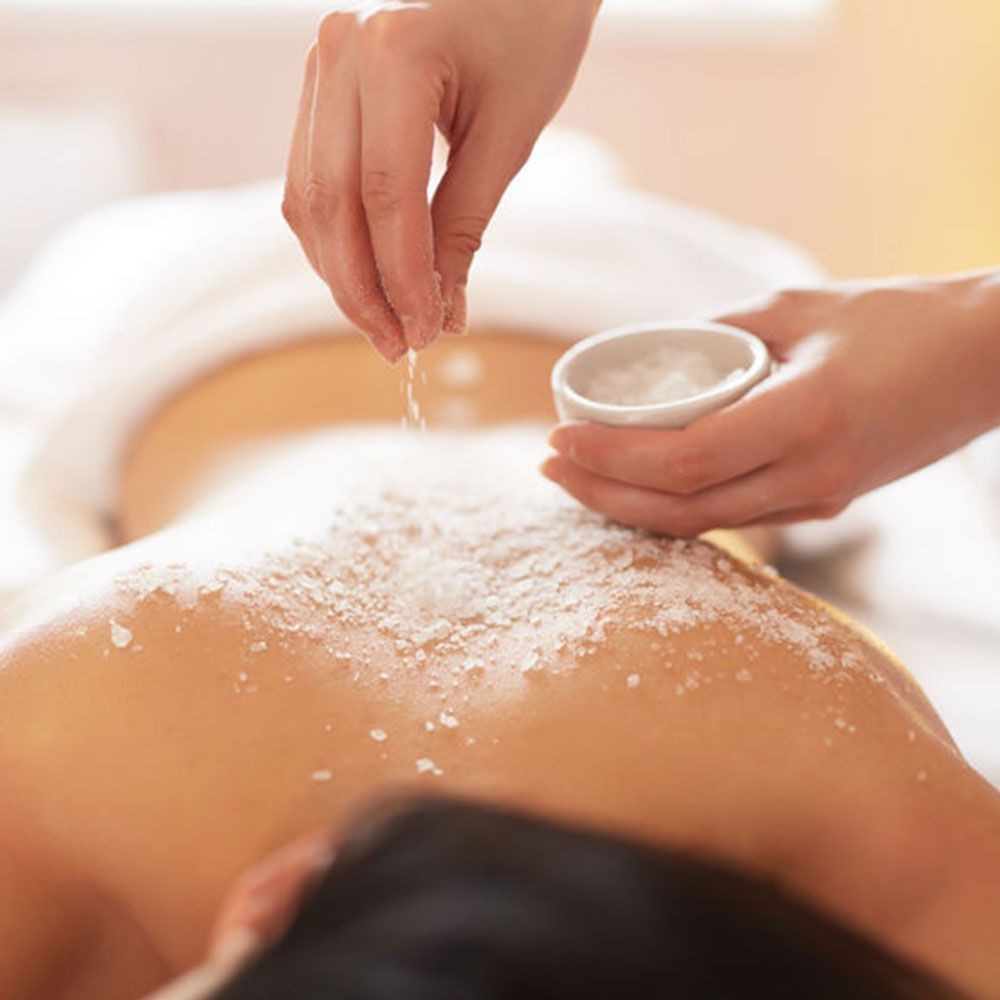 Exfoliating Massage Salt Set with Aloe, Rose & Vanilla for Spa Bath & Body
