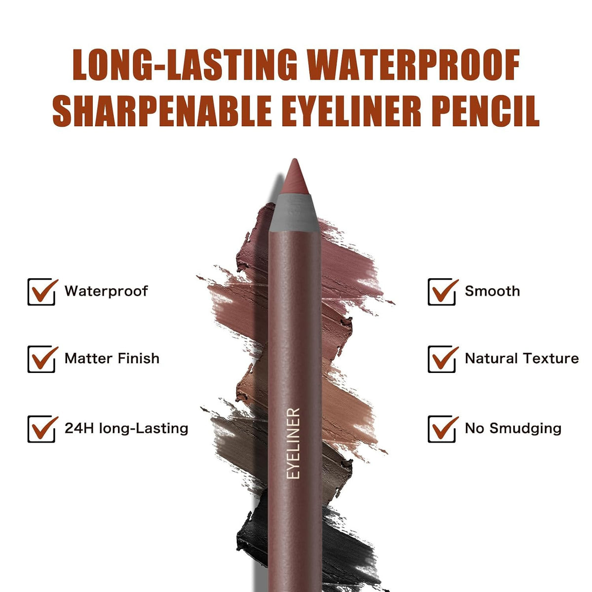 Waterproof Long Lasting Eyeliner Pencil - Smudge-Proof Plum Eye Makeup