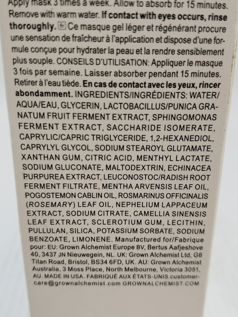 Grown Alchemist Hydrating Gel Mask 2.5oz - Rejuvenating Skin Care