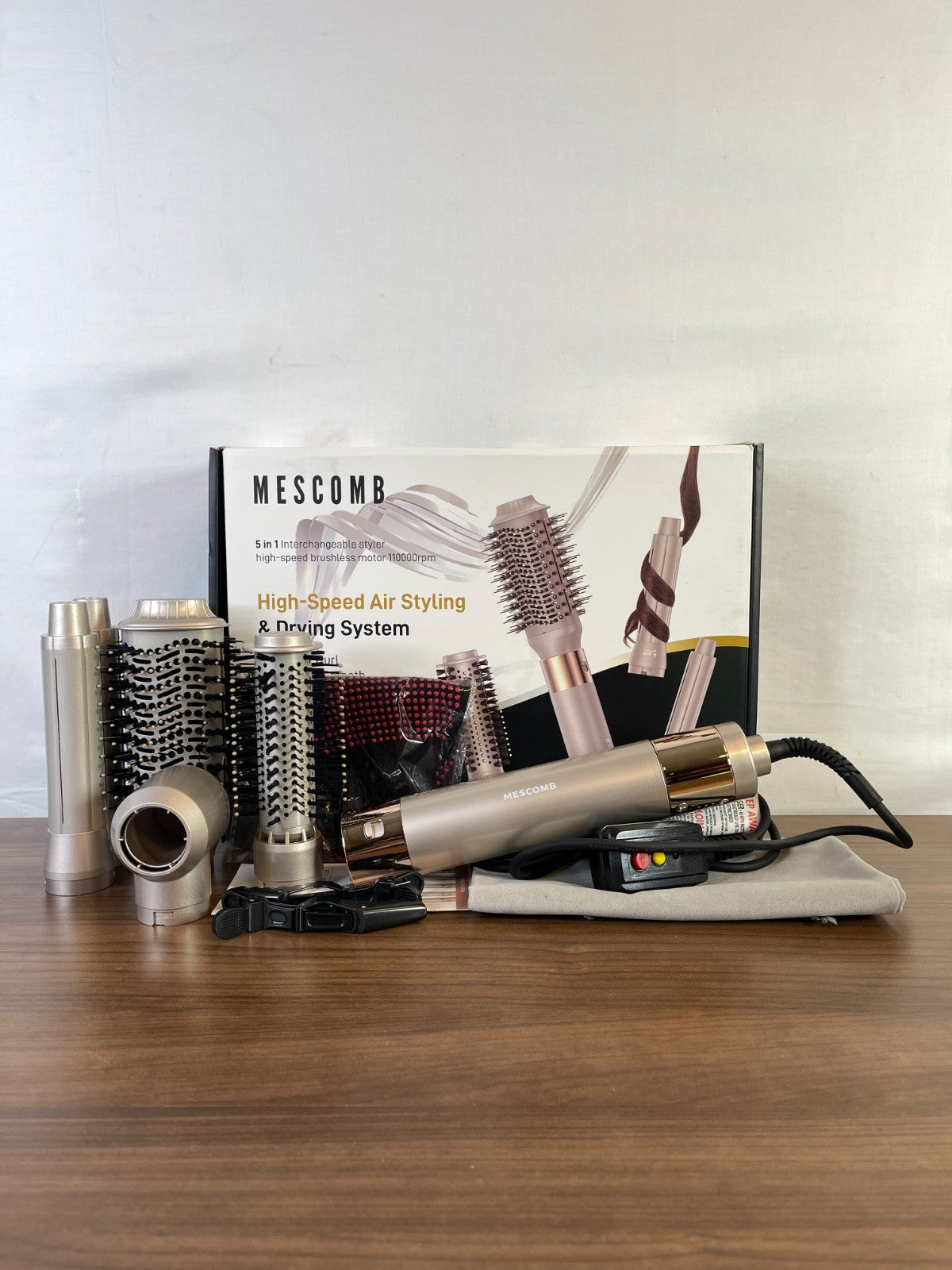 Mescomb 5-in-1 Air Styling and Drying System with Interchangeable Attachments