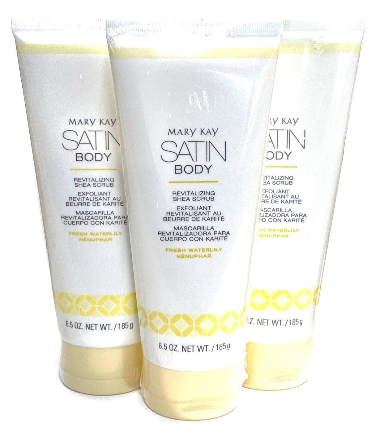 MARY KAY SATIN BODY REVITALIZING SHEA SCRUB~FRESH WATERLILY~LOT OF