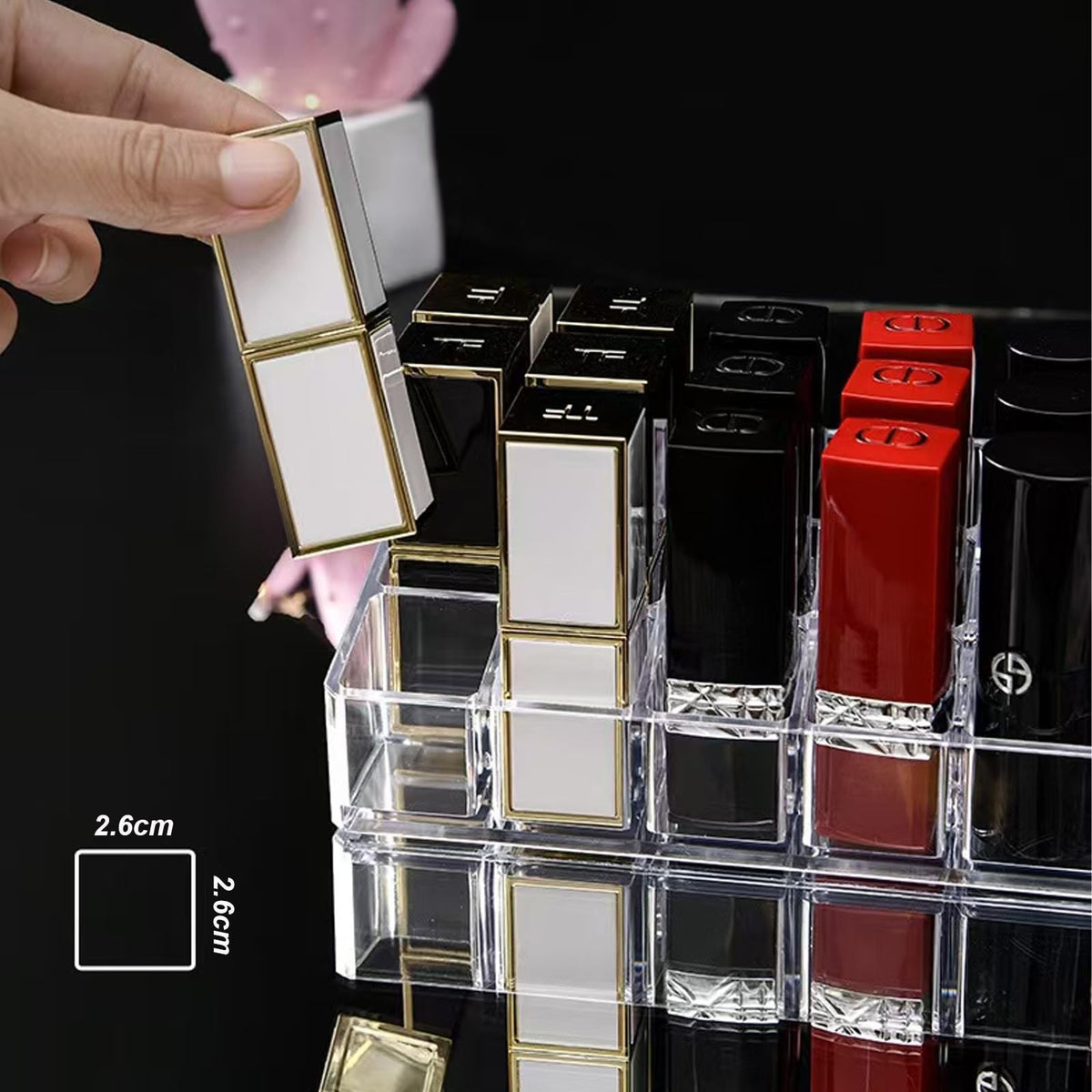 Acrylic Lipstick Organizer 12 Slots Makeup Storage Display Case