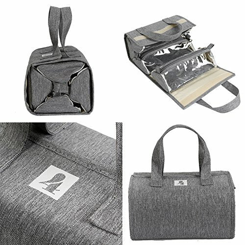 Hanging Roll-Up Makeup and Toiletry Organizer Bag for Travel & Home