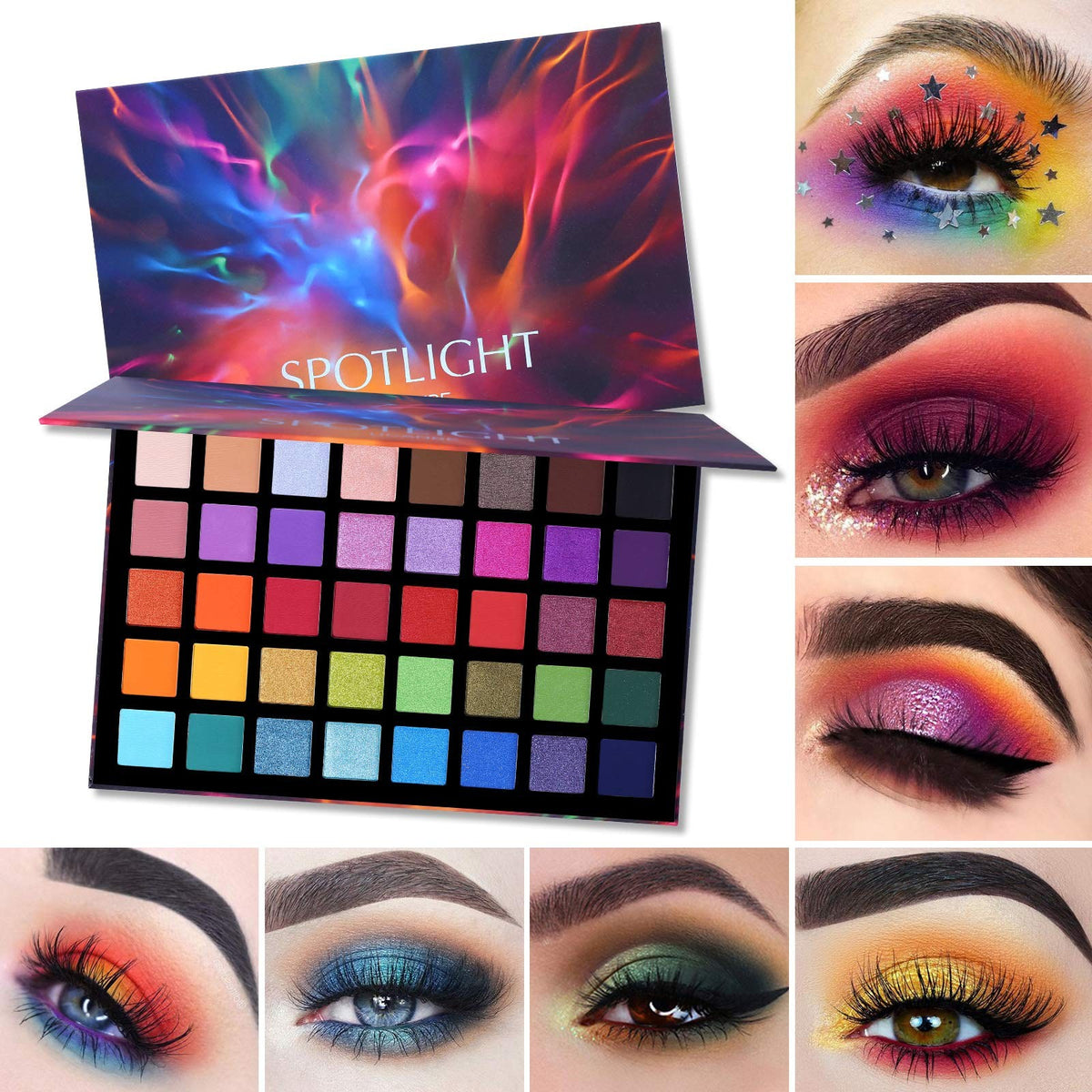 UCANBE Spotlight Eyeshadow Palette 40 Colors - Long-Wear, Pigmented, Crease-Resistant Makeup