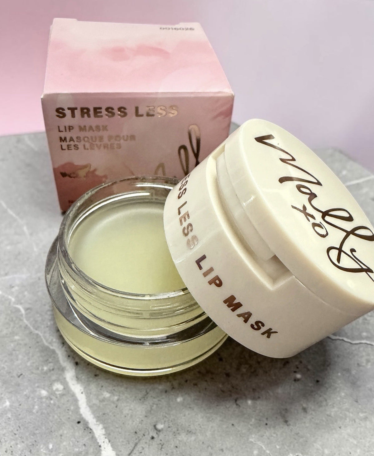 Lip Mask Balm with Gua Sha Amethyst Stone Applicator - Lavender & Chamomile