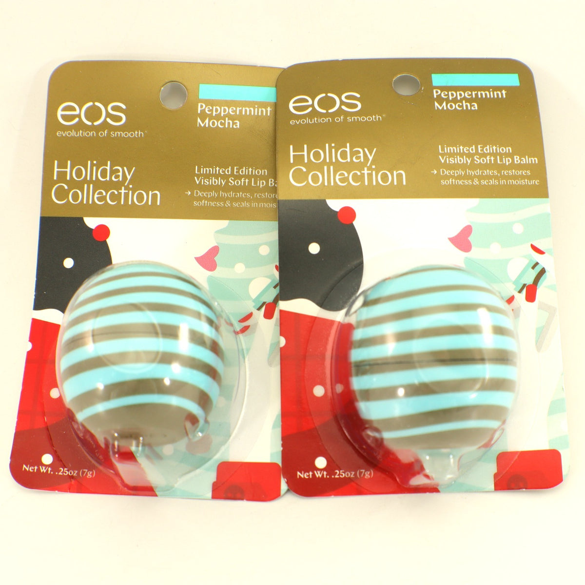 Limited Edition Peppermint Mocha Lip Balm Set - Egg Shaped, Hydrating, 2 Pack