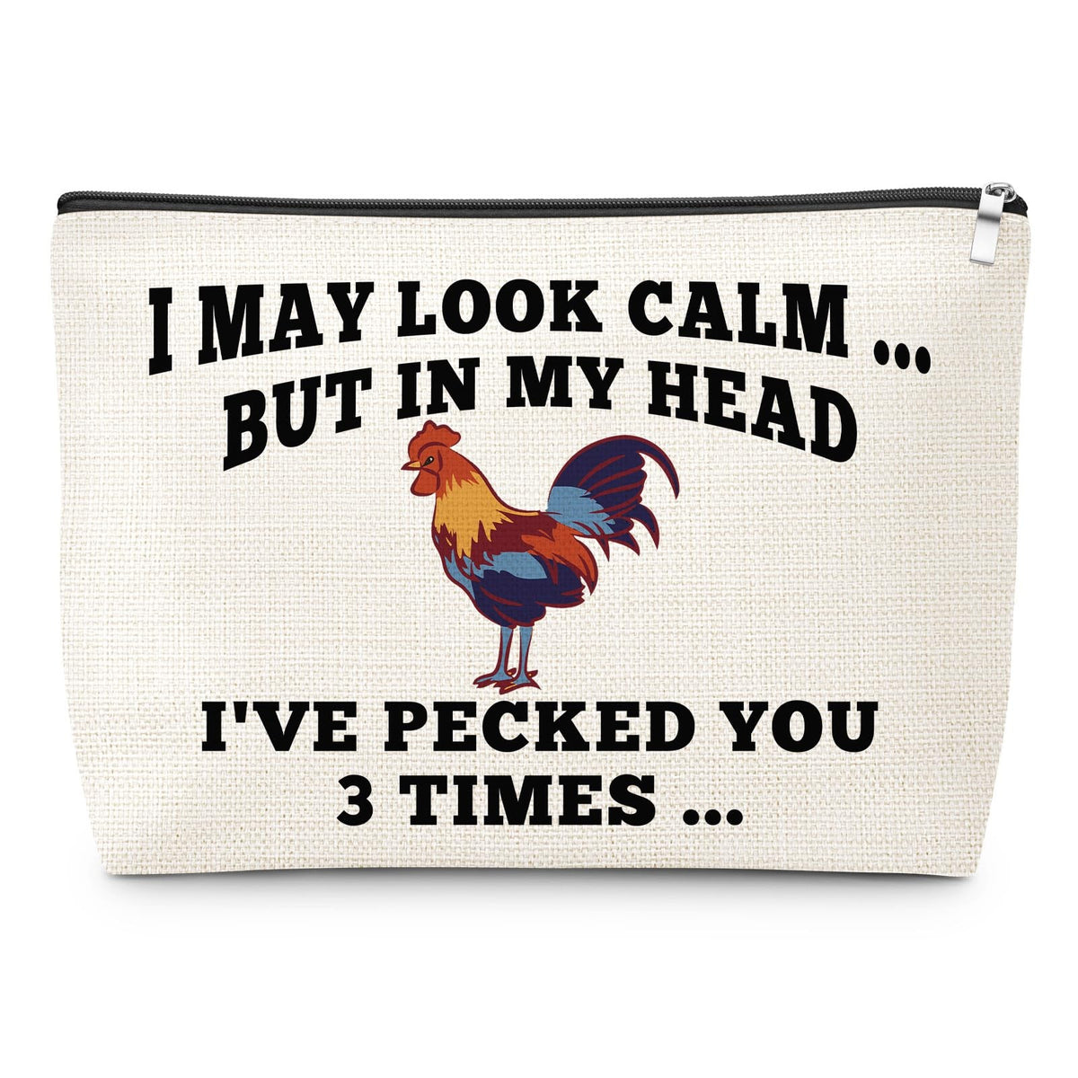 Funny Chicken Lover Makeup Bag - Women’s Cosmetic Travel Organizer 10x7 Inches
