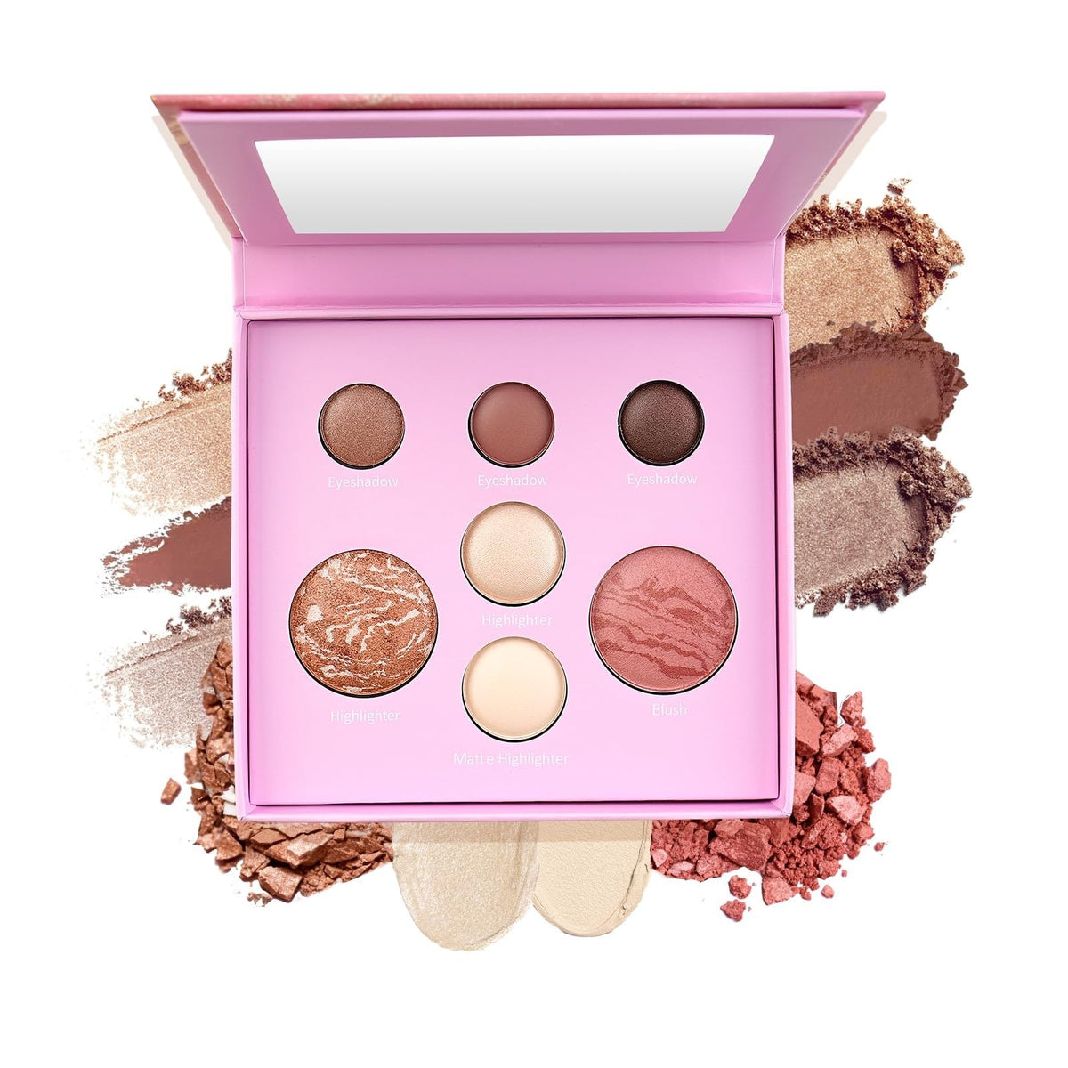 Color Nymph All-in-One Face Makeup Palette with Blush Highlighters Eyeshadows Travel-Friendly