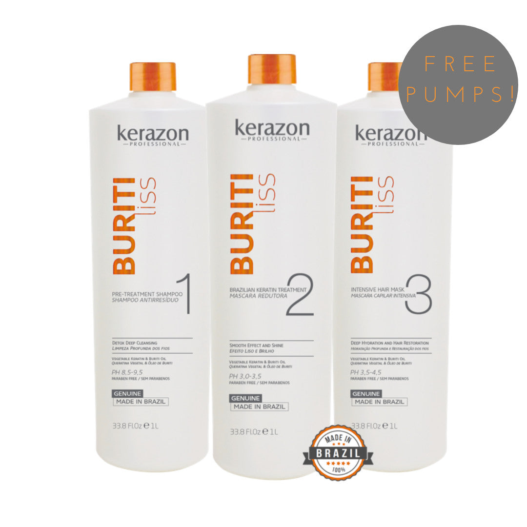 Brazilian Keratin Hair Smoothing Treatment Kit - Frizz Control & Shine