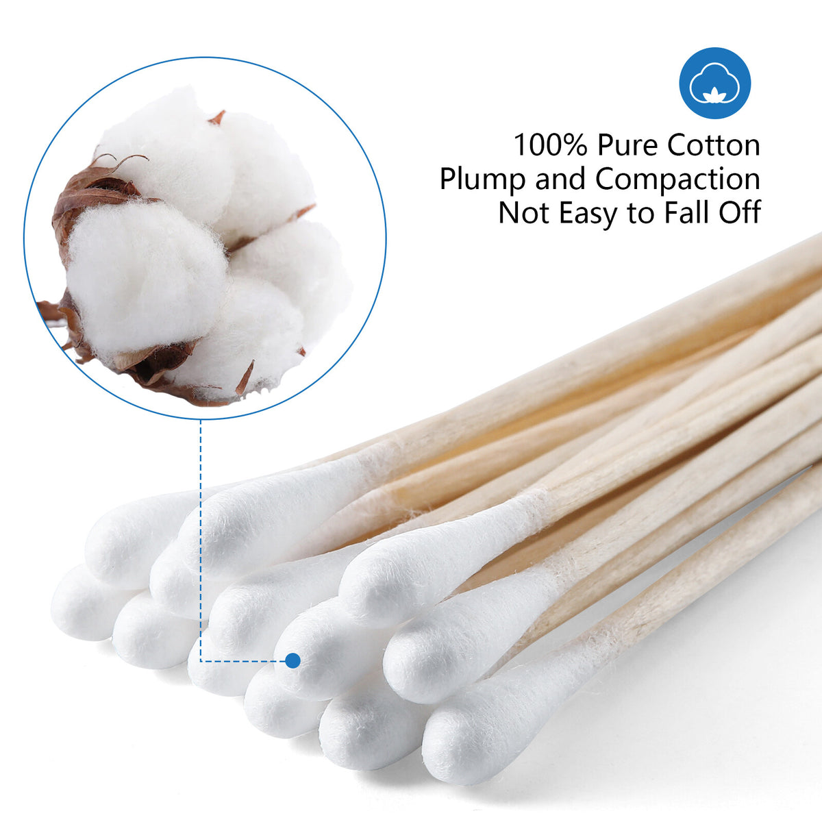 Sterile Cotton Swabs 3 Inch Medical-Grade Absorbent Applicators for Wound Care & Makeup