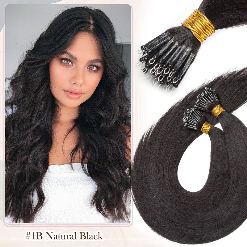 Nano Beads Hair Extensions 100% Remy Human Hair Balayage Ombre Blonde