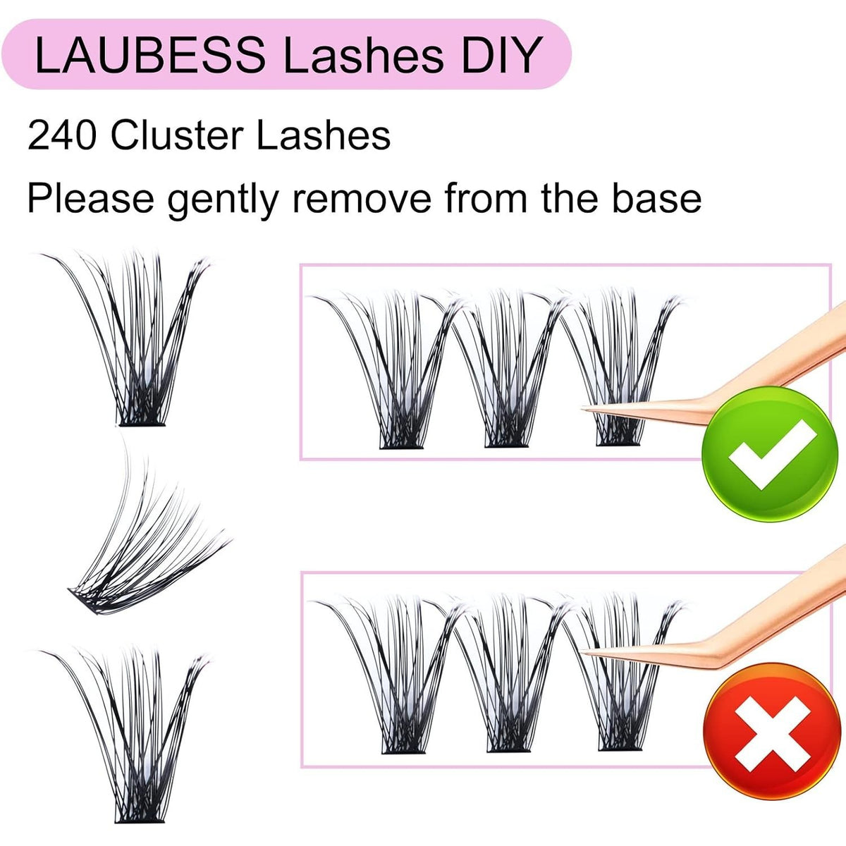 Lightweight Cruelty-Free 40D Cluster Lash Extensions - Long Lasting & Easy to Apply