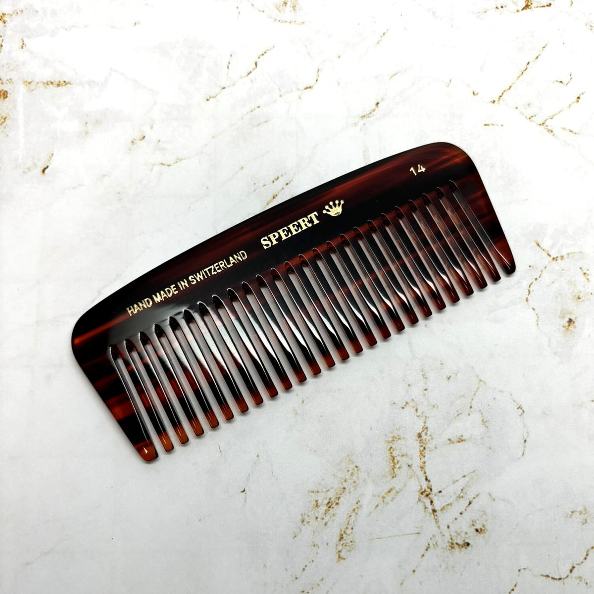 Handmade Swiss Tortoise Shell Comb 4.5 Inch Wide Tooth for Thick Hair