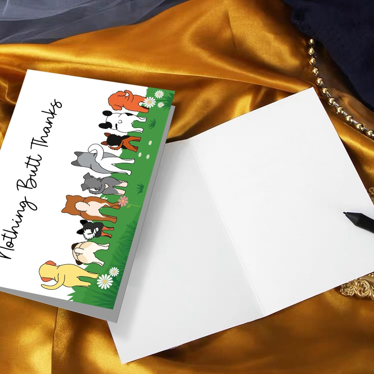 Funny Dog Thank You Card for Dog Owners - Cute Appreciation Card with Doggy Butt Humor