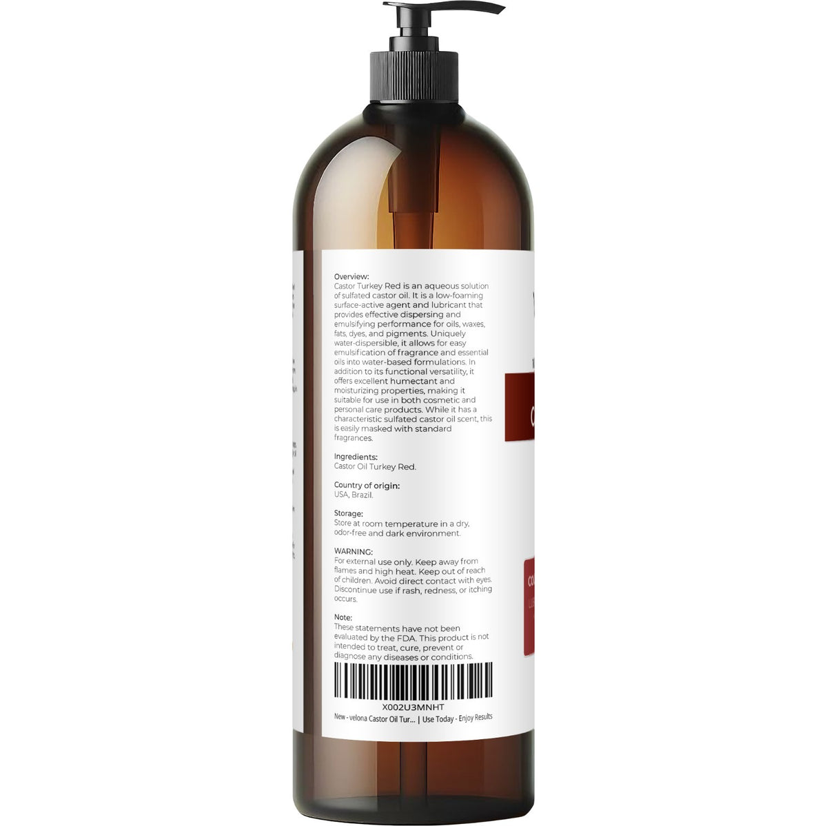 Castor Oil Turkey Red - 32 fl oz | Pure Cold Pressed