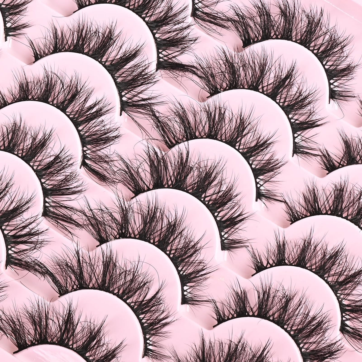 Short Natural Cat Eye Lashes 15mm - 14 Pairs Black Faux Synthetic