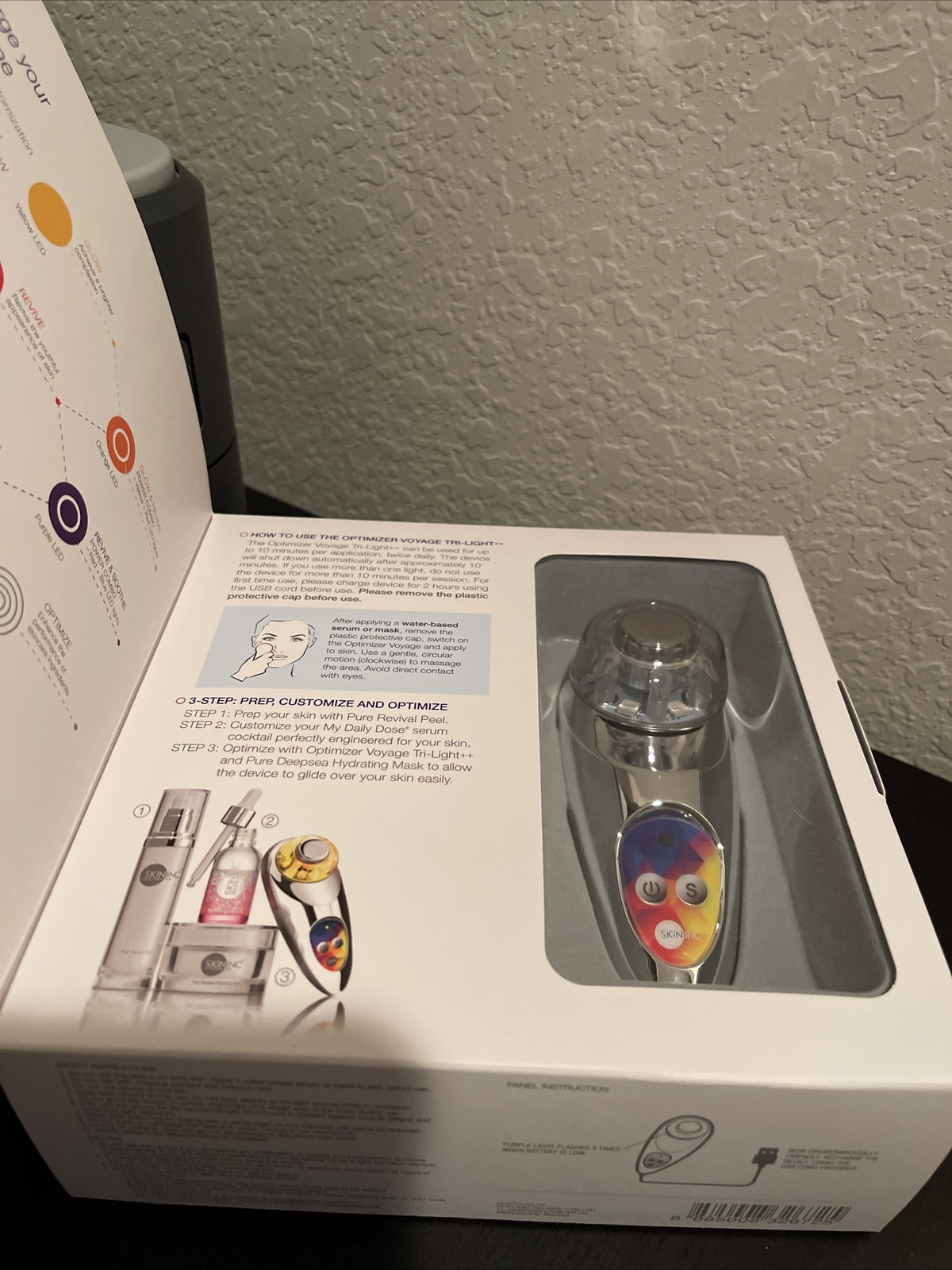 Skin Inc Optimizer Voyage Tri-Light LED Therapy Device - Chrome