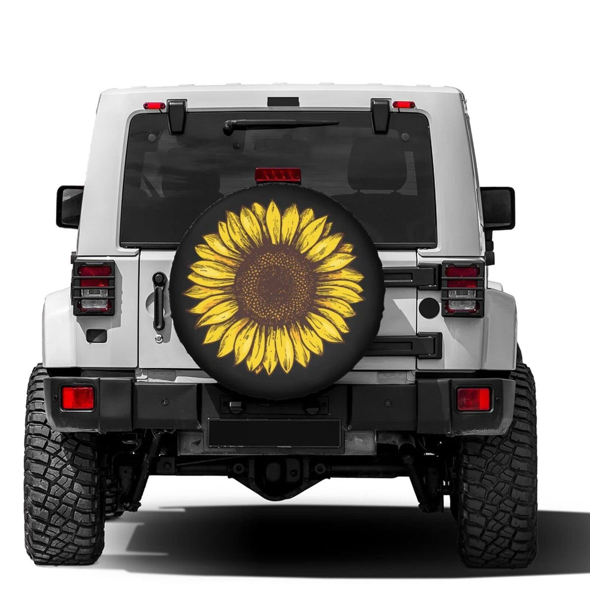 15 Inch Sunflower Spare Tire Cover Waterproof Dustproof for RV SUV Trailer