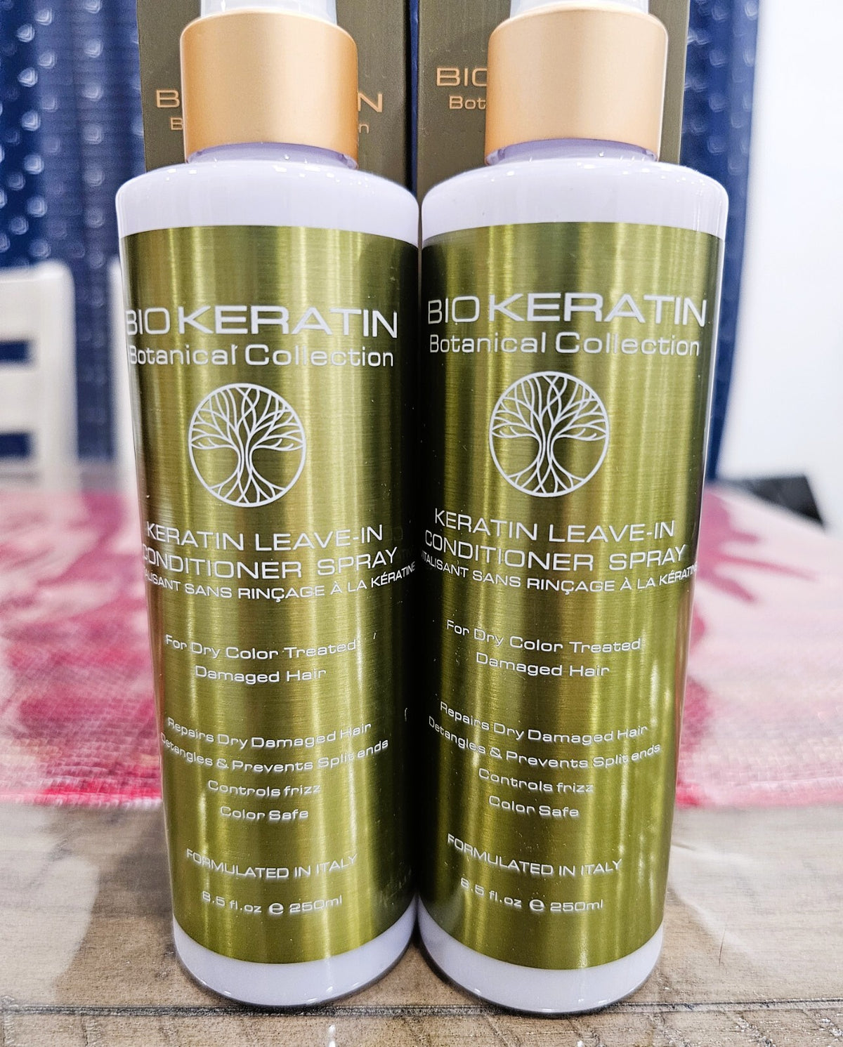 Bio Keratin Leave-In Conditioner Spray for Damaged Colored Hair Set of 2 - 17 oz