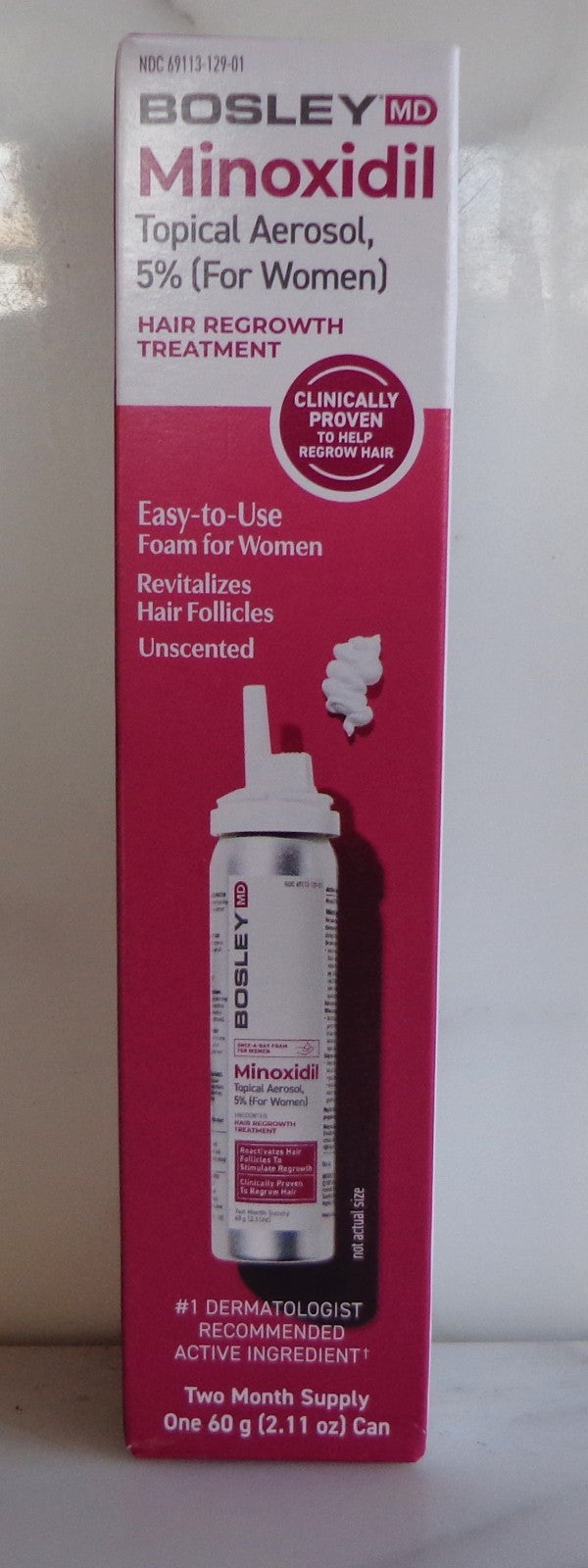Bosley MD MINOXIDIL Topical Hair Regrowth Treatment Foam For Women 5%