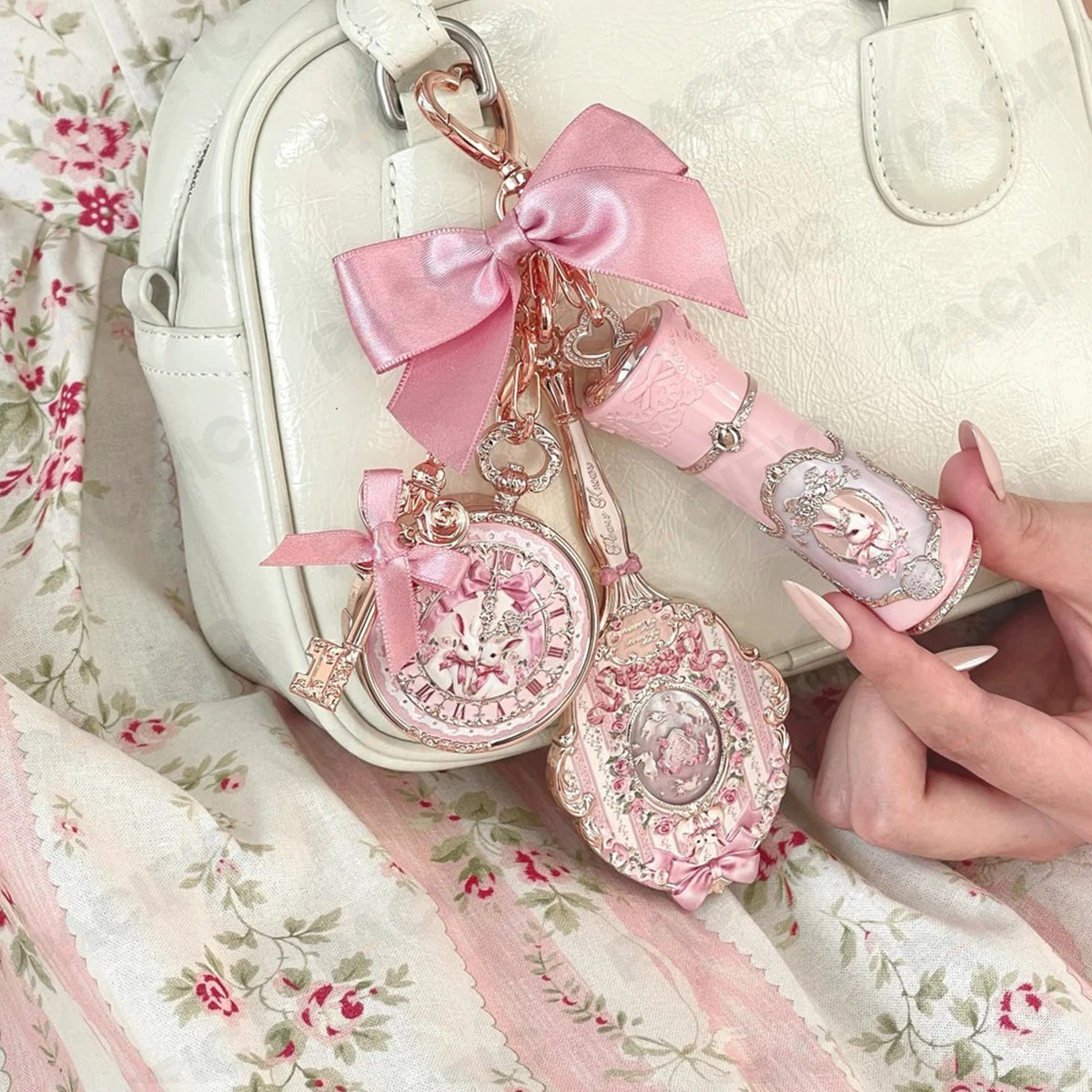 Flower Knows Bunny Garden Lip Balm Bag Charm - 2 Colors, US Stock