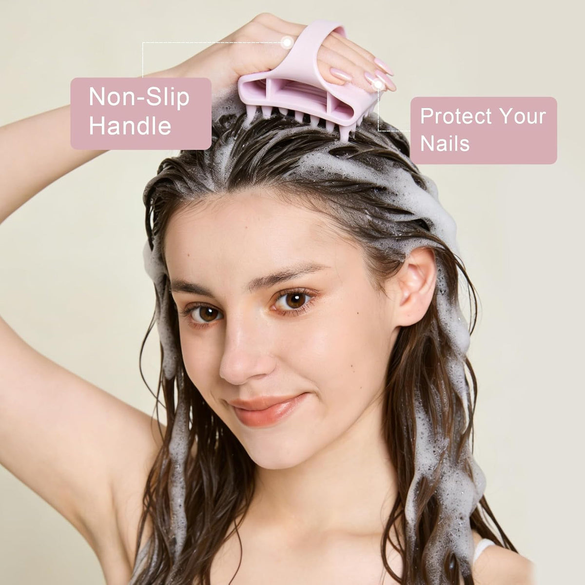 Silicone Scalp Massager & Shampoo Brush for Gentle Hair Cleansing & Dandruff Relief