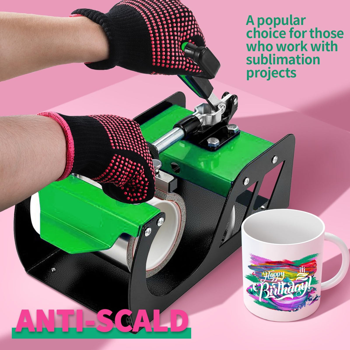 Teenitor 2 Pcs Heat Resistant Gloves With Silicone Bumps,